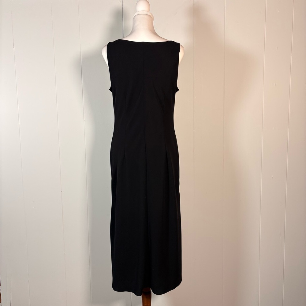 90s Black Midi Dress Women’s 12 Cowl Neck Sleeveless‎ Glam Classic Retro - Picture 6 of 7